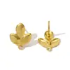 Pendientes de Acero de Titanio con Forma de Estrella, Flor y Corazón Estilo Ins para Mujer, Joyería Geométrica Simple de Acero Inoxidable, Accesorios