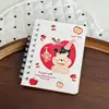 Caderno espiral de desenho animado fofo, caderno de bolso estético de alta qualidade, mini caderno A7 com virada lateral, caderno criativo para mensagens e anotações de estudantes