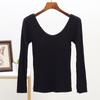 Top, Ropa interior, Capa base para mujer, Almohadilla de sujetador incorporada, Cómodo, Se puede usar como capa interior o exterior, Color liso, Modal, Cálido