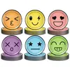 Platos de Papel con Expresión de Cara Sonriente Bp037 para Fiestas Navideñas, Vajilla para 8 Personas, Platos de Papel Decorativos Desechables