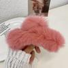 Pinza para el pelo grande de pelo de conejo Rex Pinza para el pelo extragrande de celebridad de Internet Pinza linda de tiburón de peluche de visón Tocado Pinza para el pelo de la parte posterior de la cabeza