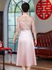 Nuevo Verano 2025 Elegante Elegante Dama Mujer Encaje Cuello Redondo Hi Madre Paquete Directo de Fábrica vestido