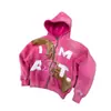 2025 Streetwear Americano Hip-Hop Y2K Harajuku Mano a Mano Estampado de Letras Coloridas Para Hombre y Mujer Otoño e Invierno Holgado con Capucha Transfronterizo