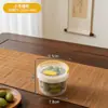 Contenedor de plástico transparente redondo BNBSR con asa, sello hermético, apto para almacenar aceitunas y otros alimentos en conserva