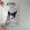 Prancheta de Anime Desenho Animado para Estudantes, Pasta de Documentos Fofa e Feminina, À Prova d'Água e Espessa