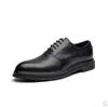Zapatos de cuero de punta británica para negocios, moda casual, negros, talla grande, zapatos formales transfronterizos, zapatos de cuero guapos para hombre trabajador de oficina