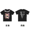 [Transfronterizo 220g] Marca Trendy Americana Vlone Jerry Big V Camiseta Casual Calle Alta Calle Street Pareja Manga Corta Vtg