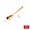 Cuchara pequeña de acero inoxidable 304, cuchara para el hogar, cuchara para helado de mango largo, cuchara creativa y linda para remover café en restaurante