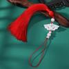 Franja de Leque de Acetato de Pérola DIY Boutique Franja Pendente Pingente de Cintura Barba Pendurada de Contas Redondas Bolsa com Fecho Pressionado da Dinastia Han Acessórios de Franja