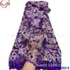 Tecido de renda bordado com miçangas e lantejoulas bordado completo retrô francês vestido roupa de presente bordado em rede atacado