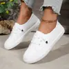 Zapatos Blancos Zapatos de Mujer 2026 Nuevo Estilo Primavera Otoño Versátiles Estudiante Slip-on Fondo Plano Zapatos Casuales Zapatos Transpirables Comercio Exterior