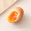 Juguete de comida en miniatura simulada para hacer tú mismo, huevo, accesorio de resina de huevo derretido, imán para refrigerador, llavero, pequeño adorno 3D