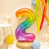 Balão de Número de Aniversário Arco-Íris Cor Gelatina Gradiente de 40 polegadas Decoração de Festa de Primeiro Aniversário para Crianças Bebê Adereços para Fotos