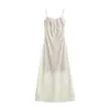 Vestido de tirantes jacquard retro estilo vacacional para mujer, vestido verde de verano entallado a la cintura, vestido sexy bodycon, vestido largo de línea A
