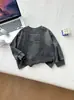Chaqueta de Cuero para Niños Conjunto de Primavera y Otoño 2026 Nueva Versión Coreana Chaqueta Vintage Conjunto de Sudadera Desgastada y Pantalones de Trabajo