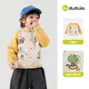 Suéter Infantil Feminino Dudu Outono Cardigã de Tricô Infantil Casaco de Bebê para Início de Outono Top Roupas Infantis Roupa Infantil