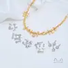 Estrella, luna, trébol de cuatro hojas, pez pequeño de cobre bañado en oro de 14K, cuentas espaciadoras, colgante redondo de garra, accesorios para joyería DIY hechos a mano