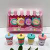 Nuevo traje combinado de borrador de helado de postre, borrador con forma de bebida linda, limpia, regalo para niños