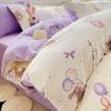 Juego de Cuatro Piezas de Algodón Puro de Dibujos Animados 100% Algodón 2023 Nuevo Cama Sábanas Funda de Edredón Cama Dormitorio Estudiantil Juego de Tres Piezas