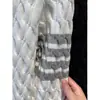 Marca de Tendencia Old Money Estilo Europeo Otoño Invierno Suéter para Hombre Tejido de Canalé Rayas de Cuatro Barras Casual Cuello Redondo Suéter de Punto
