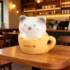 Resina Gato Artificial Taza de Café Juguete de Comida Niños DIY Casa de Muñecas Japonesa Accesorios en Miniatura