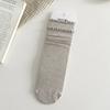 Calcetines de Media Pierna con Borde Fruncido para Mujer, Calcetines de Encaje de Doble Capa para Otoño e Invierno para Mujer, Calcetines Grises Holgados, Calcetines Largos Blancos de Estilo Dulce