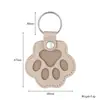 Llavero de Cuero para Guardar Pelo de Mascota Transfronterizo, Colgante Recuerdo de Pelo de Perro, Llavero Lindo de Pata de Perro
