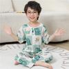 Pijamas de Verano para Niños de Algodón Seda Delgadas para Bebé Niñas de Manga Corta Traje de Algodón Artificial Algodón Seda Aire Acondicionado Ropa para el Hogar