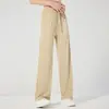 Pantalones Finos de Verano para Mujer 2026 Nuevo Estilo Elásticos de Cintura Alta Caída Paracaídas Seda de Hielo Secado Rápido Casual de Pierna Ancha
