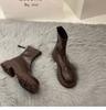 Martin Boots Botas Femininas Estilo Britânico Botas de Fundo Grosso 2023 Novas Botas de Outono e Inverno e Naked Botas Finas Francesas de Nicho Botas Femininas