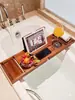 Nuevo Estante de Almacenamiento Retráctil y Ajustable de Madera de Bambú para Tina de Baño Hotel SPA Hogar Estante para Tina de Baño Baño
