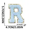 Nuevos Parches de Letras Bordadas para Toalla de Chenilla Azul Cielo Autoadhesivos para Ropa y Gorras de Béisbol Parches Decorativos Versátiles