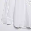 Moda Feminina Nova Primavera 2026 Aliexpress Transfronteiriço Cor Sólida Elegante Camisa de Popeline Decorada com Nó 7019310