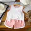 Conjunto de Colete Yuki Infantil Verão Fino Shorts Sem Mangas para Meninos Conjunto de Duas Peças Pijama de Alcinha para Bebês Meninas