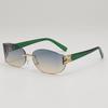 Gafas de Sol Oleo Oval Sin Marco Trim Spice Girl Sesión de Fotos Callejera Cóncavas Protector Solar Decorativas
