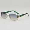 Nuevas gafas de sol cuadradas sin montura y curvadas Y2K, populares en la fotografía callejera europea y americana, gafas de sol de alta gama para mujer