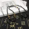 Collar de cuerda de botón tejido a mano cuerda colgante cordón cuerda para el cuello cuerda para joyería venta al por mayor