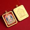 Xizang Thangka Buda do Zodíaco Pintado a Ouro Semi-Pintado à Mão Bruto Oito Santos Padroeiros Pingente Colar Thangka Pingente Buda do Zodíaco