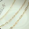 Cor de ouro 14K retendo corrente retangular diy acessórios de jóias artesanais brincos dourados pulseira colar material