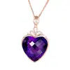 Colgante de amatista con forma de corazón, colgante de topacio natural, colgante de amatista con forma de estrella del océano y corazón.
