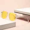 Óculos de sol de moda transfronteiriços com ponte dupla atacado, unissex cor degradê armação grande emagrecedor proteção solar óculos de sol em estoque