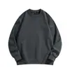 Sudadera de terciopelo súper suave compuesta de 420 g, cuello redondo extragrande, estilo americano holgado, color liso, versátil para parejas Byb0028
