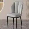 Cadeira de Jantar Nórdica para Uso Doméstico, Cor Creme, Luxo Leve Moderno, Conjunto Simples de Mesa e Cadeiras de Jantar, Cadeira de Restaurante com Almofada Macia e Encosto, Banco de Hotel