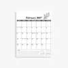 Calendario Estilo Vertical con Páginas Desprendibles, Calendario Moderno 2027, Calendario de Pared de 18 Meses en Inglés, Diseño de Ilustración Personalizable