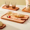 Bandeja de madeira para torradas estilo japonês, bandeja de madeira para sobremesas e lanches de uso doméstico, bandeja para xícaras de chá, prato de madeira maciça para frutas e lanches