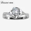Anel de casamento clássico de seis garras com diamante Mosan cor D, moda, transmissão ao vivo com tremolo transfronteiriço, joias de prata esterlina 925, fabricantes, lote