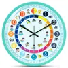 Reloj de Pared para Aula de Jardín de Infancia Reloj de Trabajo y Descanso para Estudiantes de Primaria en Casa Reloj de Pared de Cuarzo Reloj de Dibujos Animados para Niños Reloj de Reconocimiento para Educación Temprana