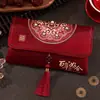 Tecido para Festas de Casamento no Atacado, Cerimônia do Chá de Noivado, Envelopes Vermelhos para Troca de Títulos, Venda Direta da Fábrica
