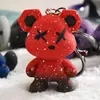 Llavero Acrílico Oso Camaleón Colgante para Llaves Personalidad Creativa Pareja Cadena de Coche Círculo Celebridad de Internet Adornos para Colgar en Mochila Escolar