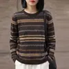 Suéter de Tricô Fino Liso com Gola Redonda, Manga Longa, Jacquard Vazado, Base para Mulher, Coleção Outono/Inverno 2026